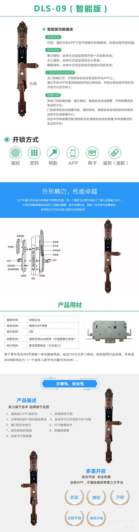 云慧浩通别墅门锁 APP智能锁 远程开锁