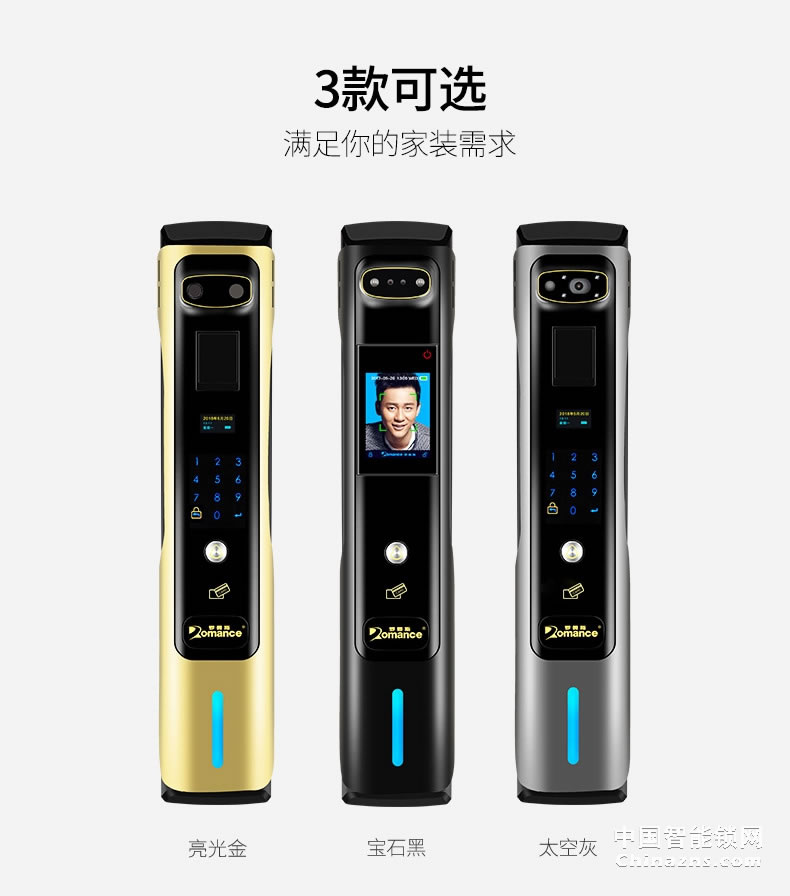 罗曼斯人脸识别智能锁DD4 全自动智能锁家用防盗门指纹锁