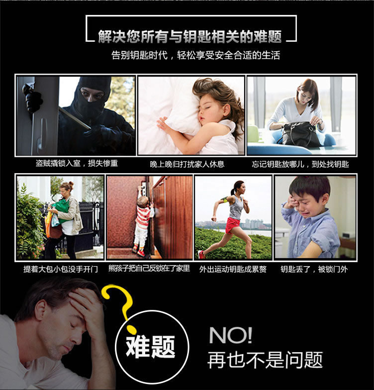 霸菱指纹锁指纹密码锁创新离合机构设计、时尚智能触摸屏