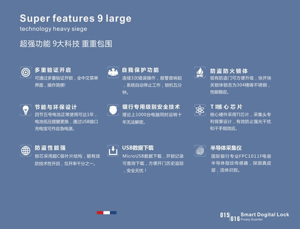 堡德伦指纹锁 B730智能指纹锁