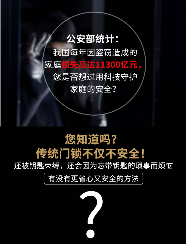 安唯莱智能锁 滑盖防盗门智能指纹锁密码锁刷卡锁