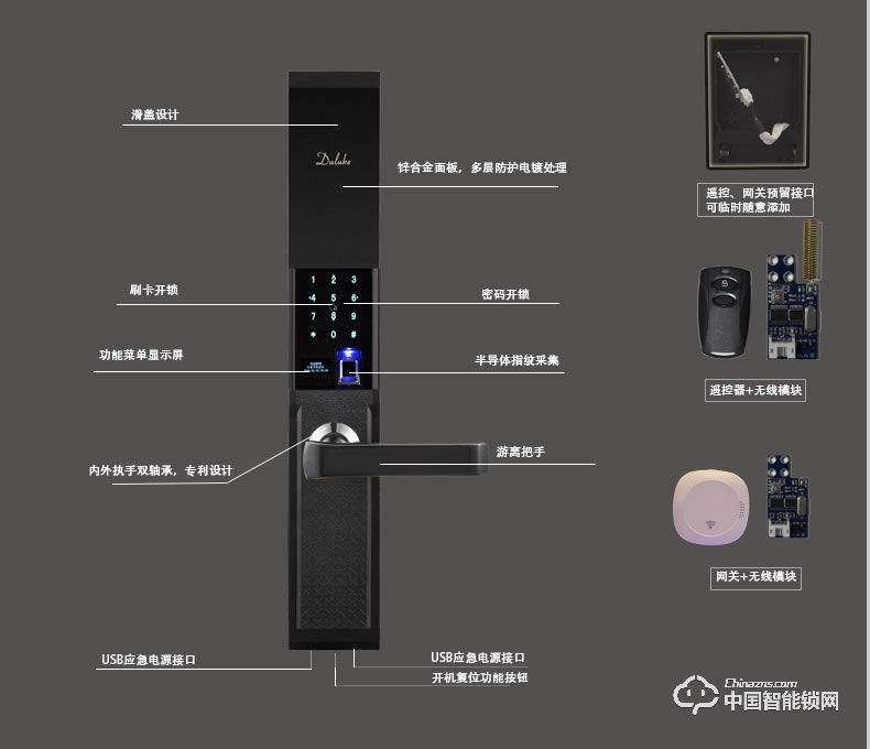 杜鲁克指纹锁 家用防盗门智能锁刷卡密码锁