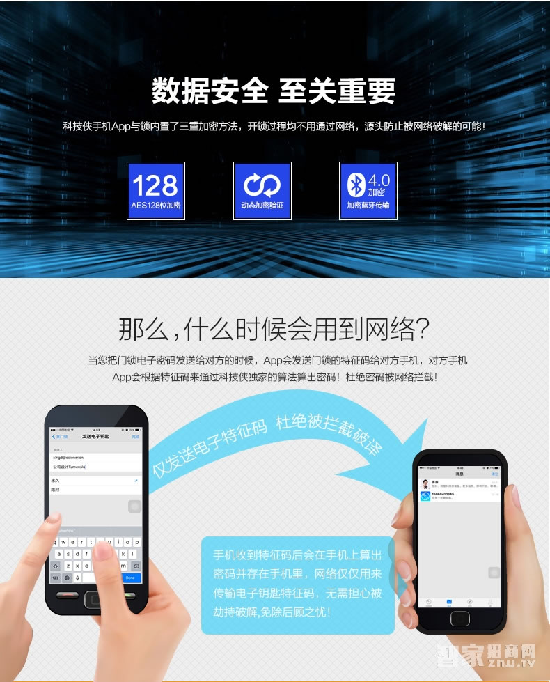 科技侠智能锁 手机蓝牙智能门锁