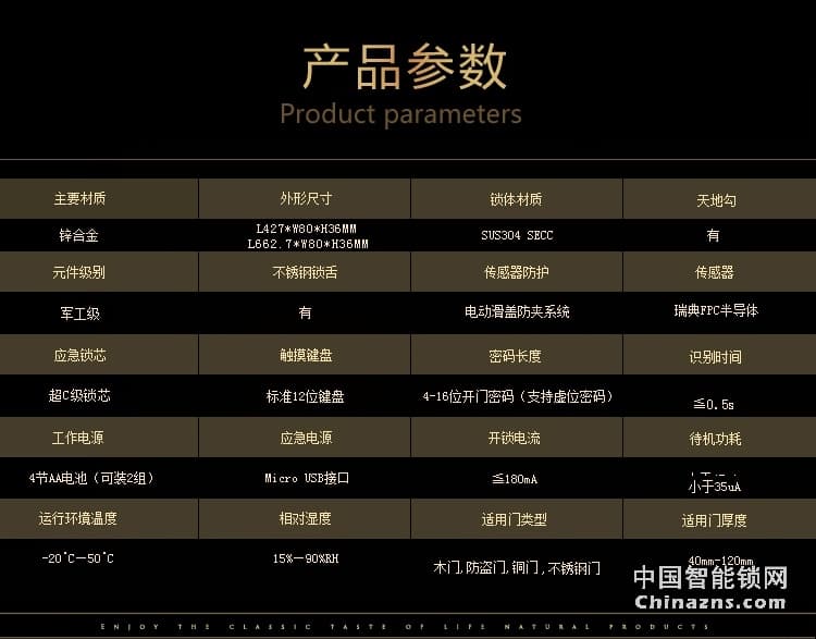 达文西电动滑盖指纹锁 DF201家用别墅智能锁 手机远程开锁