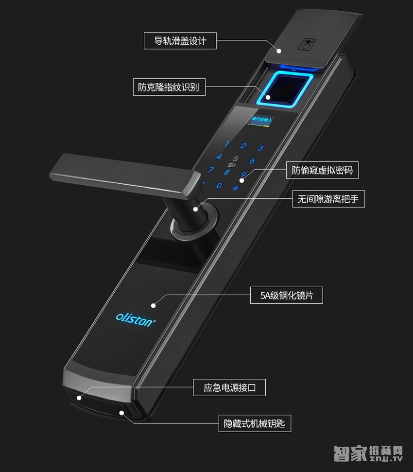 欧莱斯顿指纹锁智能锁防盗门家用电子锁密码锁