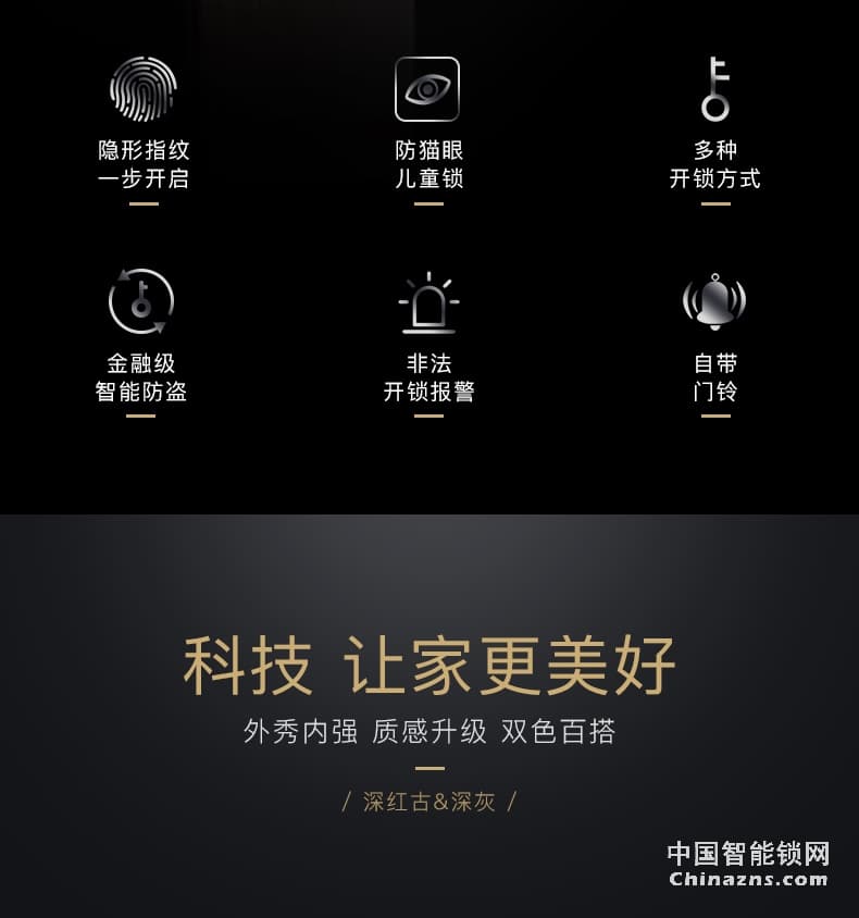 名门智能锁指纹密码门锁 家用防盗门电子锁全自动智能磁卡锁EZ-W2