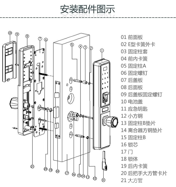 优咖万能互换指纹锁 不锈钢锁体智能锁