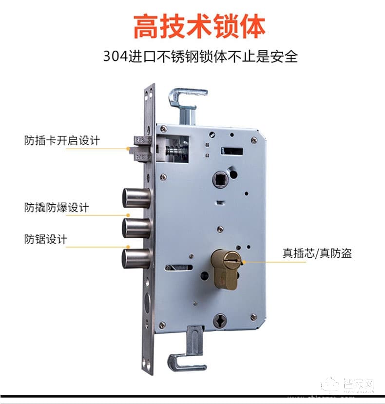 欧超不锈钢智能锁 防猫眼 英伦华安160601