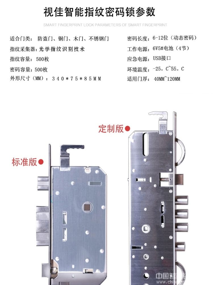 视佳房门感应电子锁 家用防盗门指纹锁