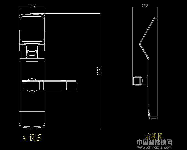 长晟酒店锁 锌合金防火设计指纹密码锁 防盗门电子锁