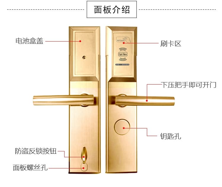 欧瑞防盗门锁刷卡锁 宾馆酒店通用型磁卡锁