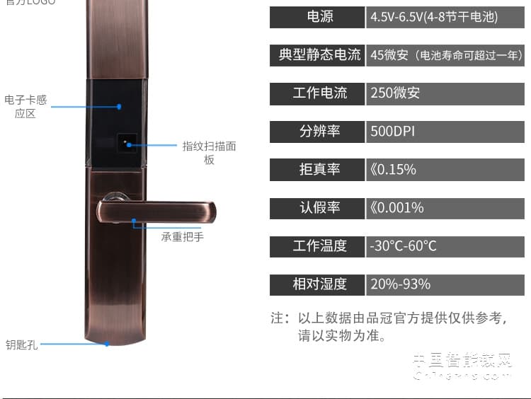 荣事达品冠智能锁小智9 家用防盗门密码锁