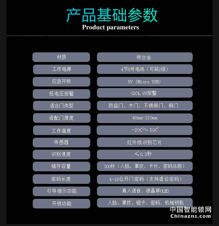 达文西人脸识别智能锁 DF202掌静脉智能门锁 防盗门指纹锁