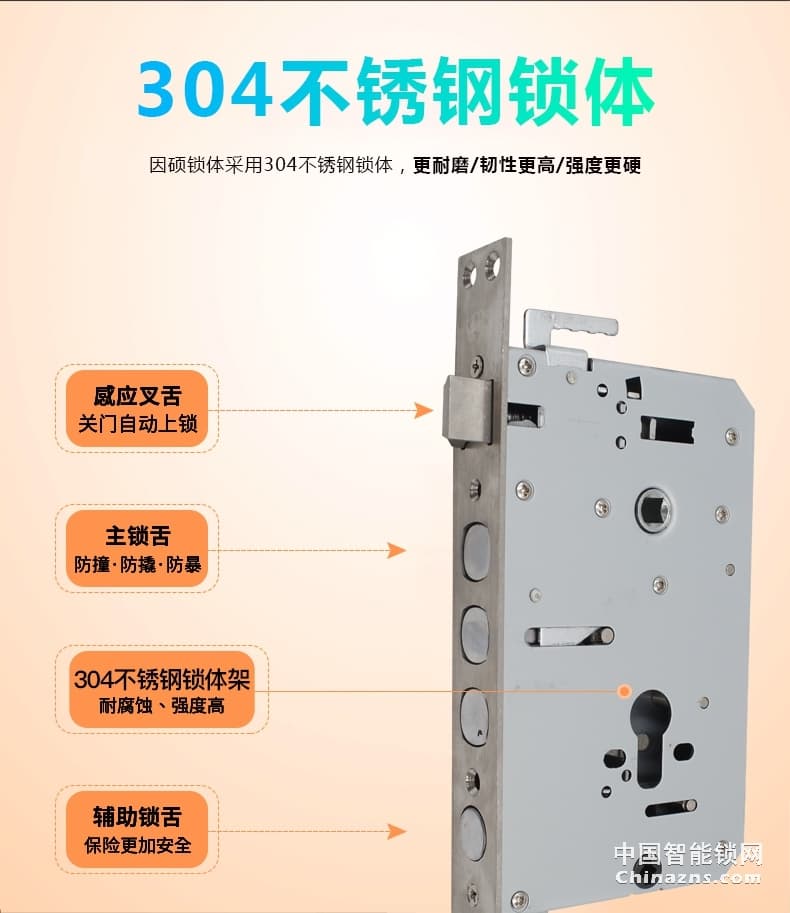 因硕智能指纹锁 家用防盗门密码锁 室内电子门锁