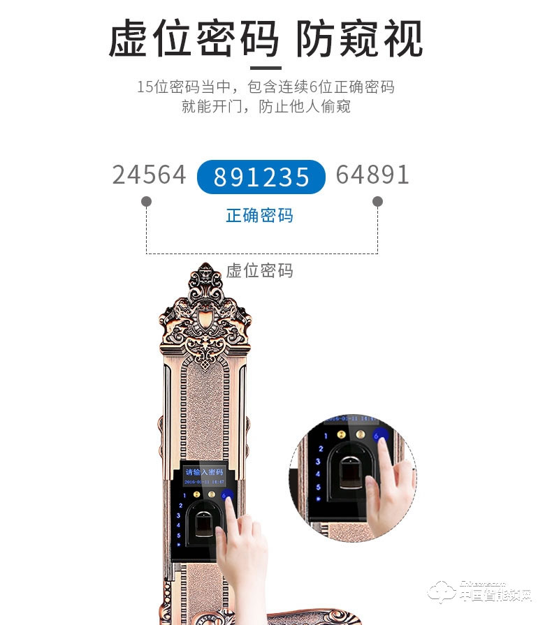 劲圣盾指纹锁 别墅大门欧式指纹锁门禁电子锁