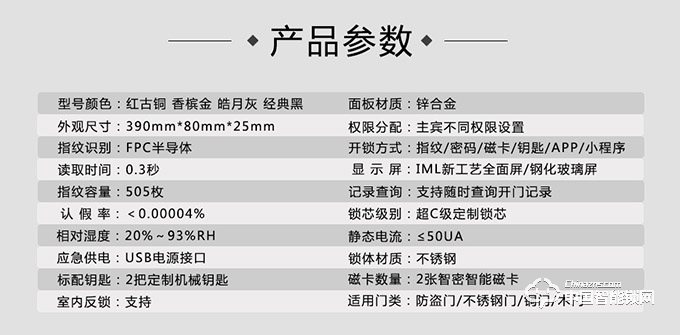 智密智能锁 滑盖指纹锁 家用防盗门电子锁H6