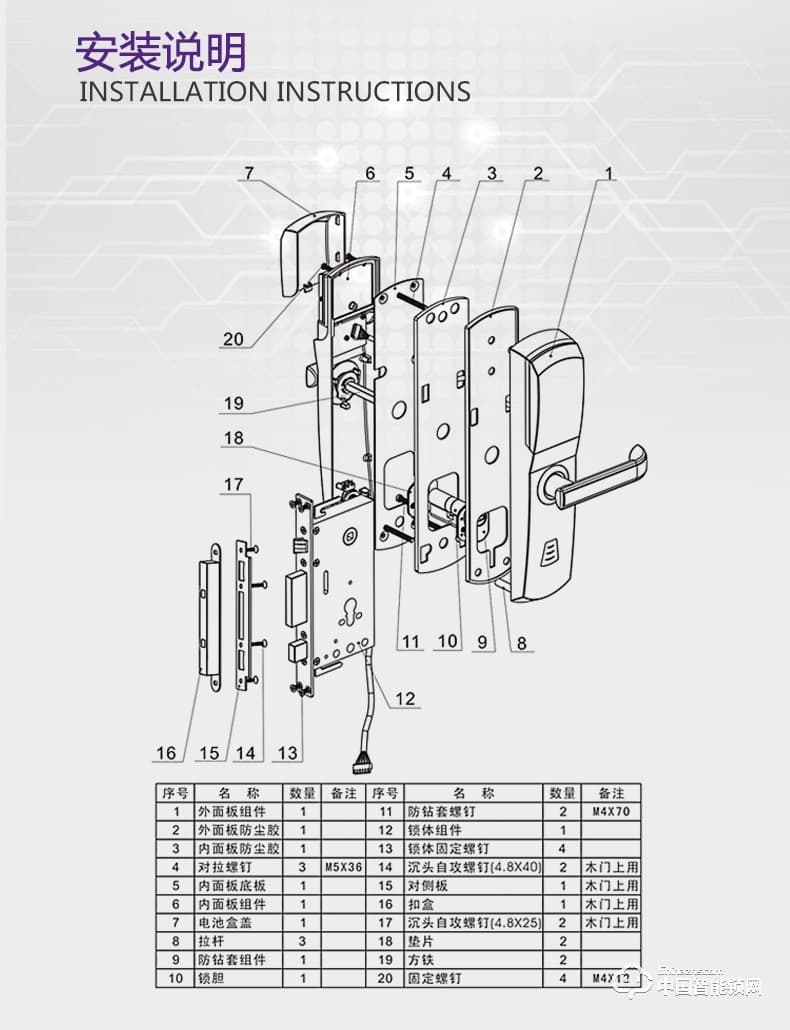 雅洁智能门锁 AJ1021-01防盗大门密码锁户外家用