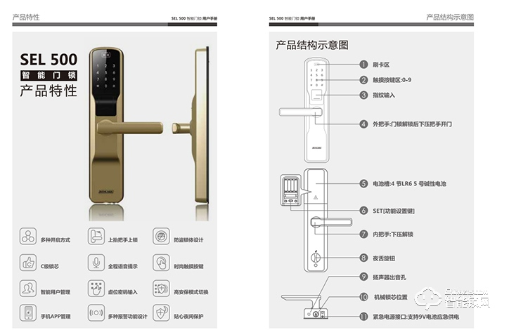 安朗杰智能锁 Schlage SEL500/SE系列智能锁