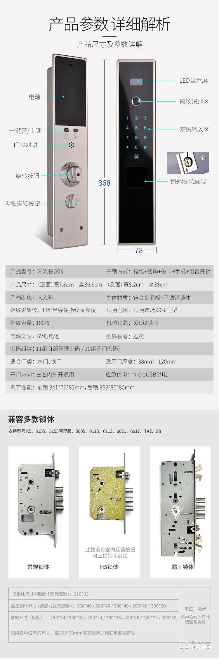 罗斯盾智能锁 全自动防猫眼超B级锁芯