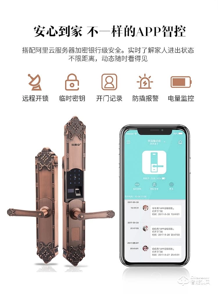 深丽安智能锁 G5别墅门防盗铜铁铝合金门磁卡锁