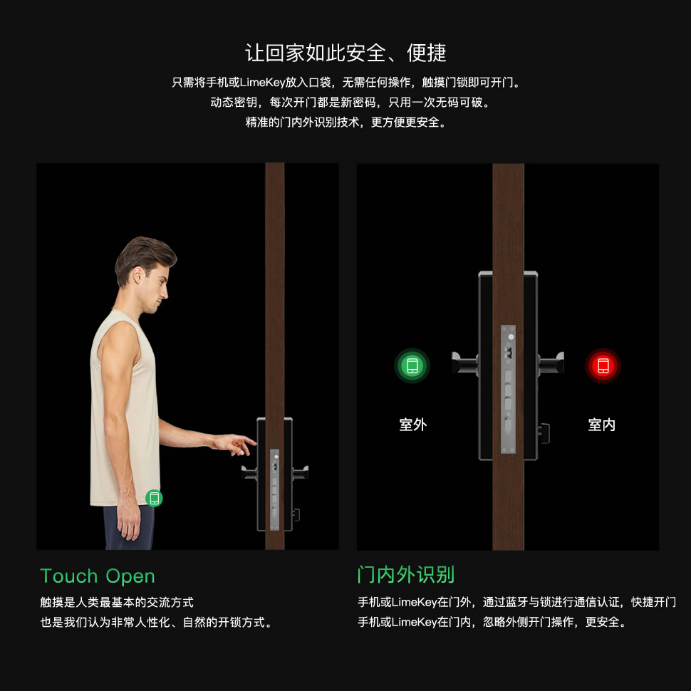 青柠智能锁 MPro系列隐形家用防盗门密码锁