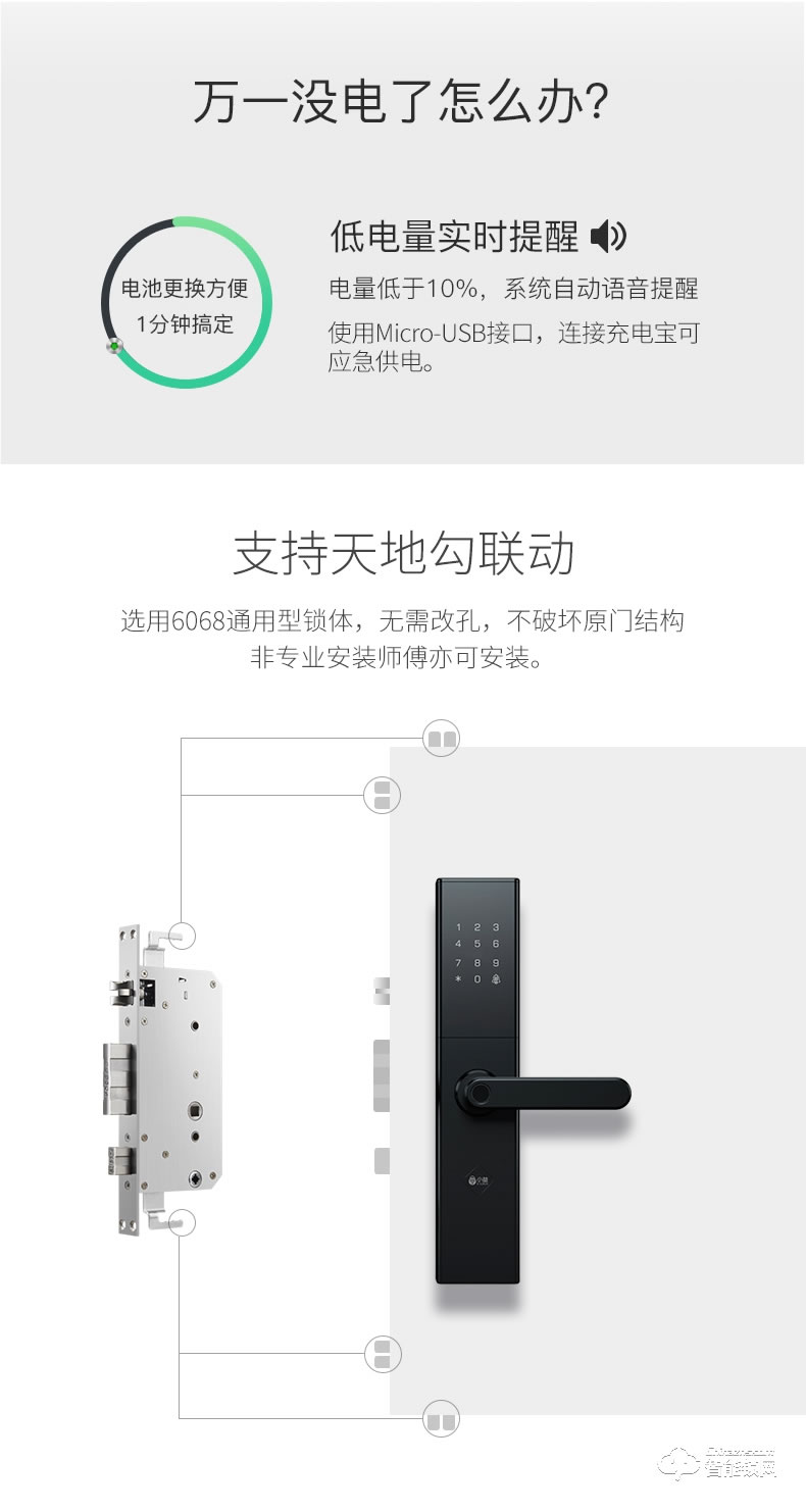 小益智能锁 E205全自动通用型密码电子门锁