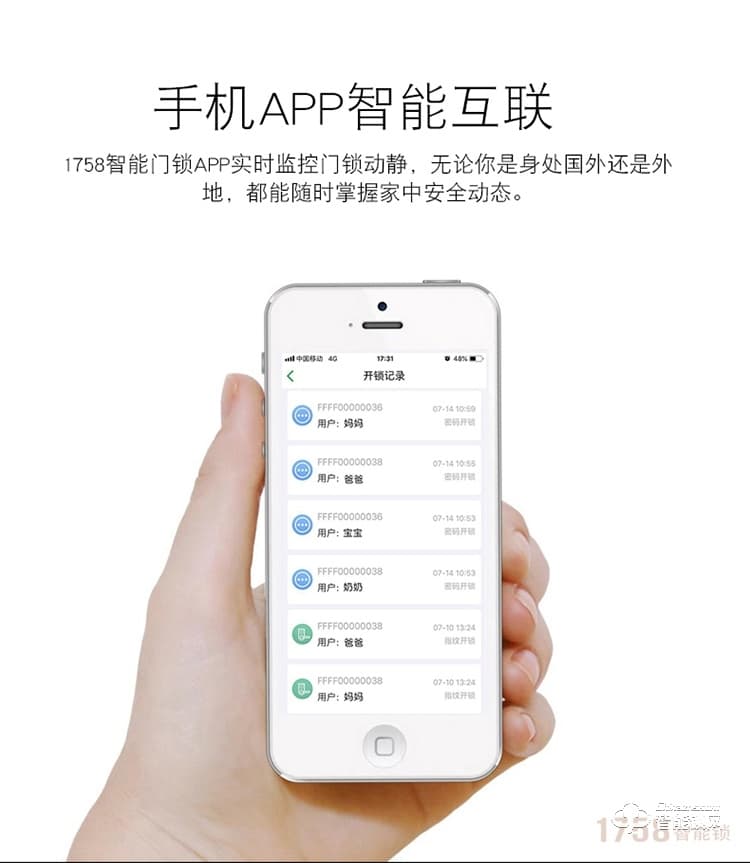 1758智能锁 101-钻石黑锌合金锁体app控制智能锁