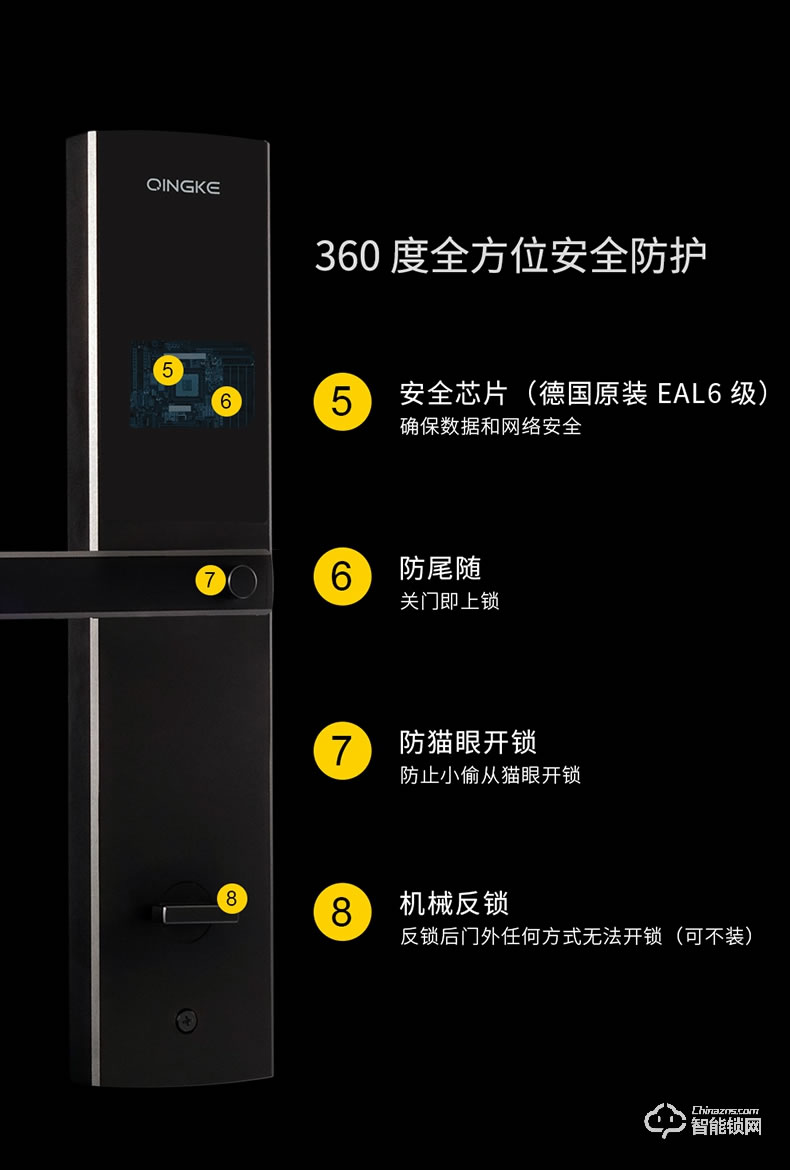 青稞智能锁 E5H家用华为智卡版密码防盗门电子门锁
