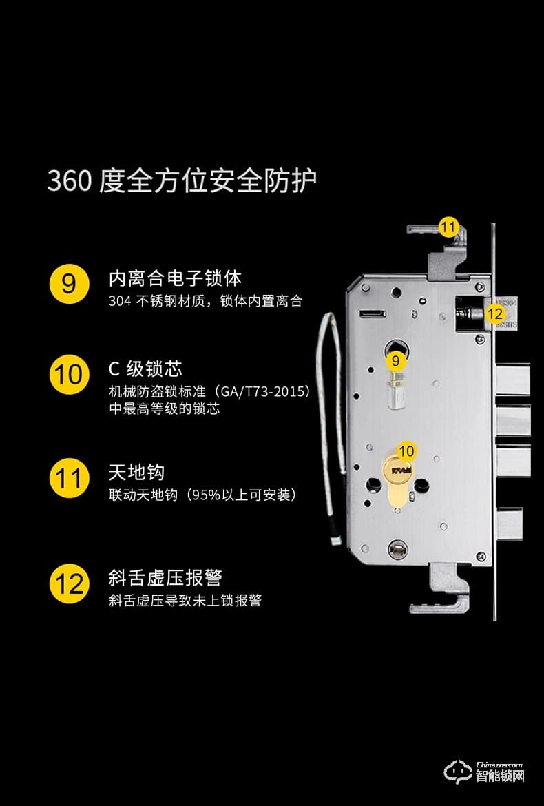 青稞智能锁 E5H家用华为智卡版密码防盗门电子门锁