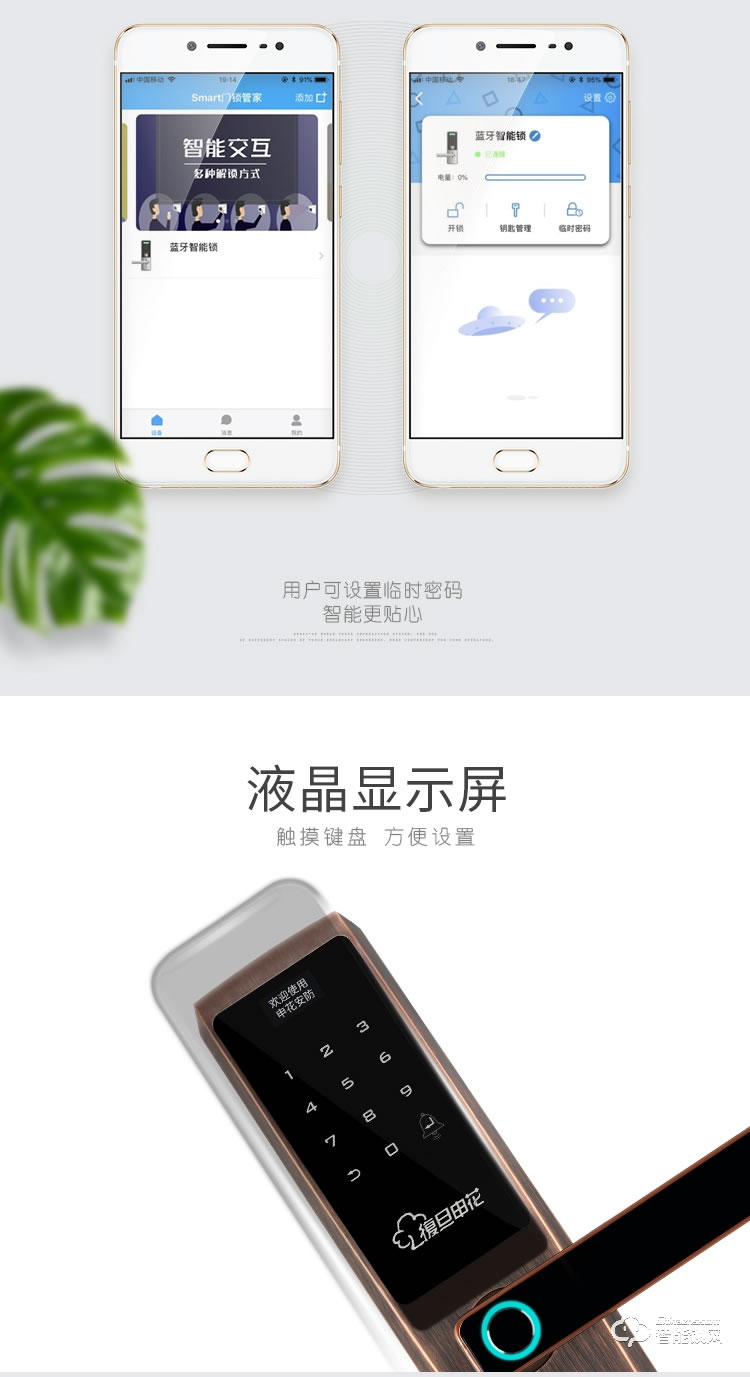 复旦申花智能锁 E3家用防盗门智能门锁