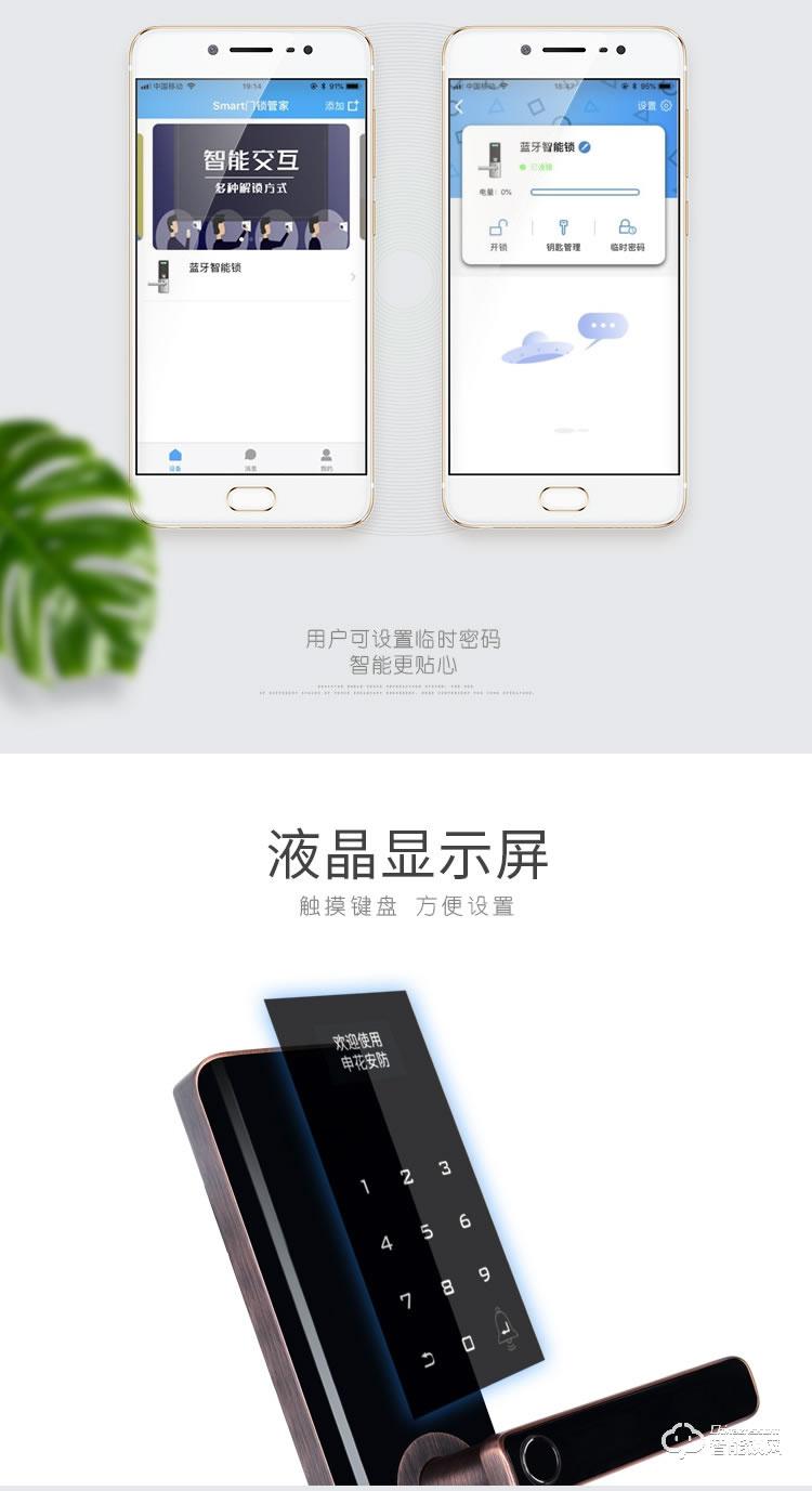 复旦申花智能锁 C2家用防盗门电子密码锁