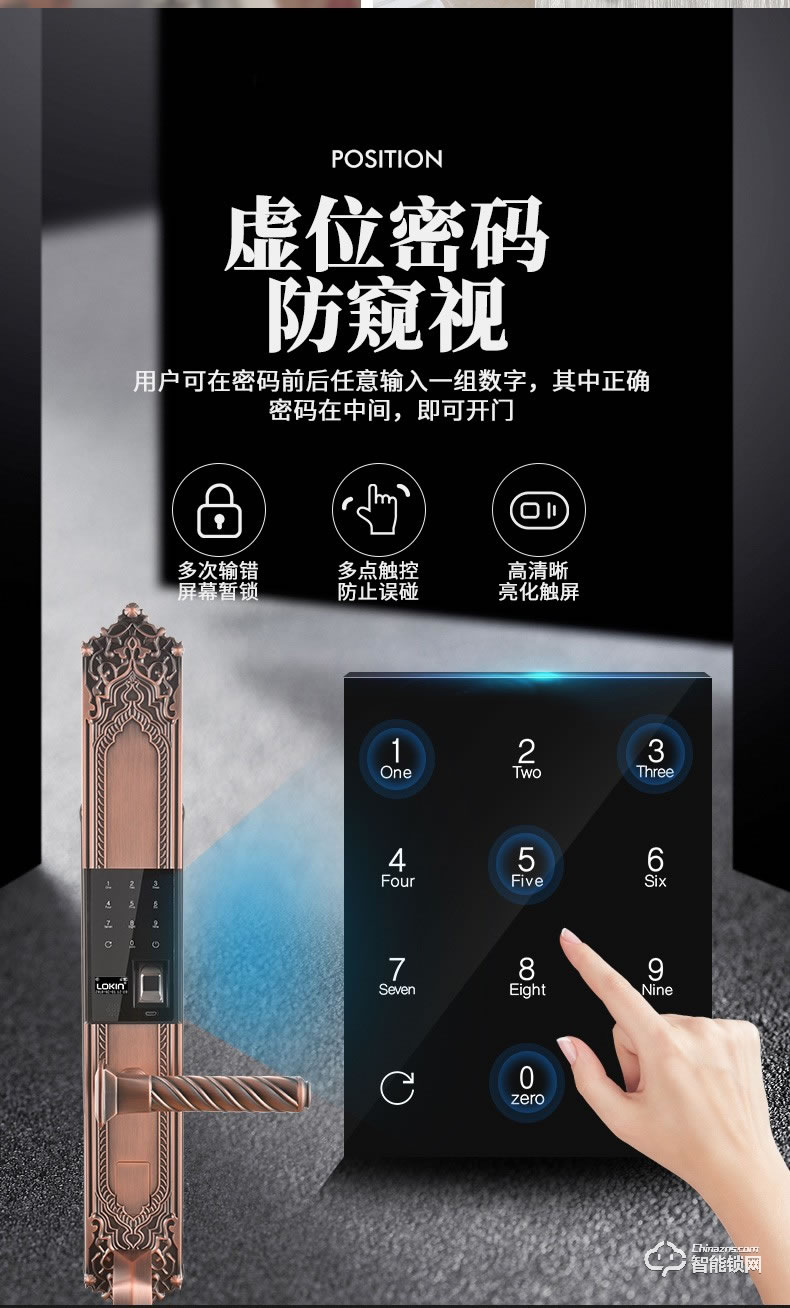 乐肯智能锁 6608-L别墅豪宅大门防盗锁电子APP密码锁