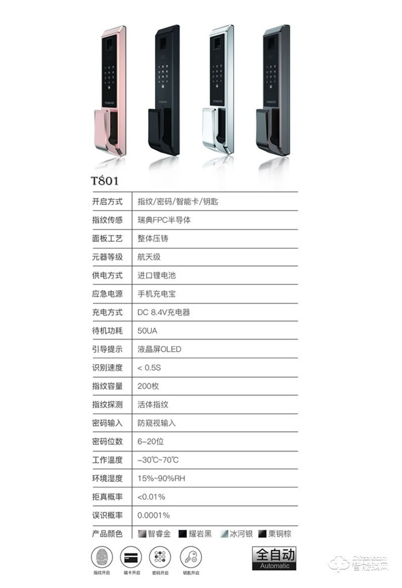 泰卫智能锁 T801手机远程控制锁