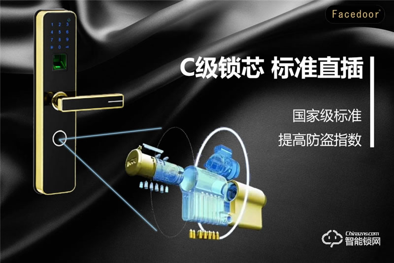 中祥Facedoor智能锁 F12-Z1智能指纹密码锁