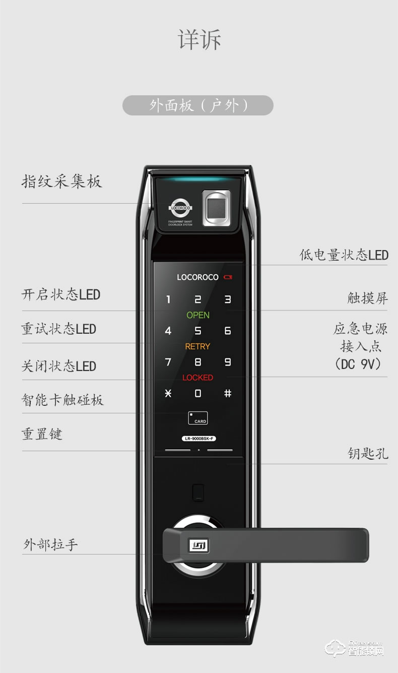 乐扣乐扣智能锁 LR-9000家用防盗门锁智能电子锁