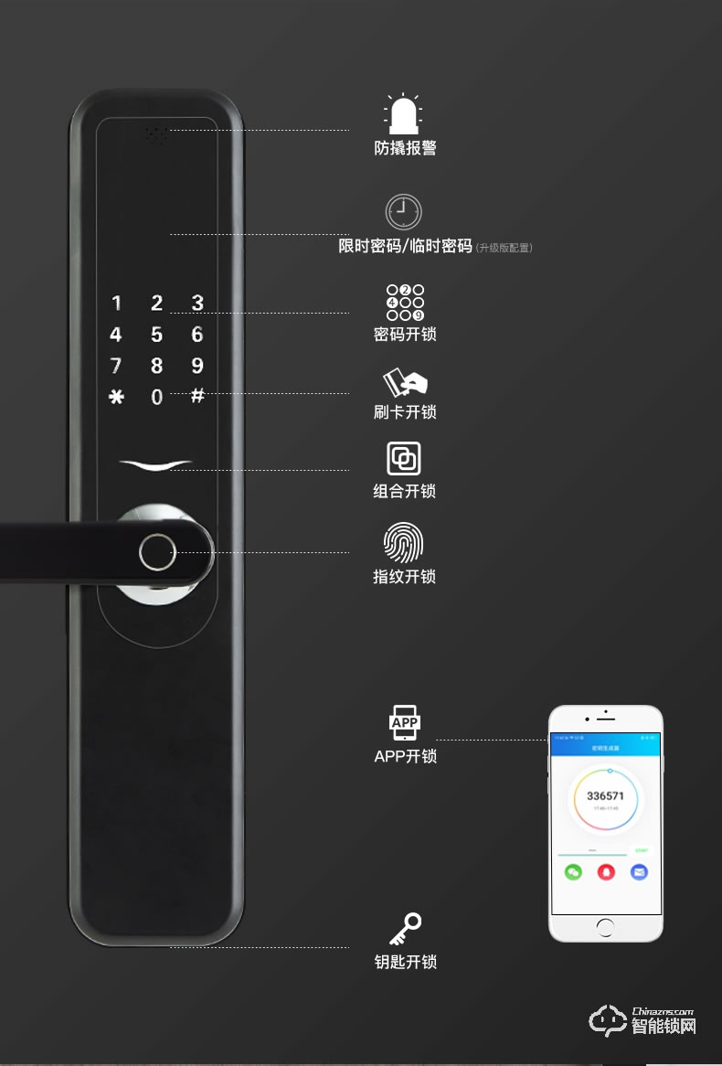 巨久智能锁 8858家用防盗门密码锁门锁智能门锁