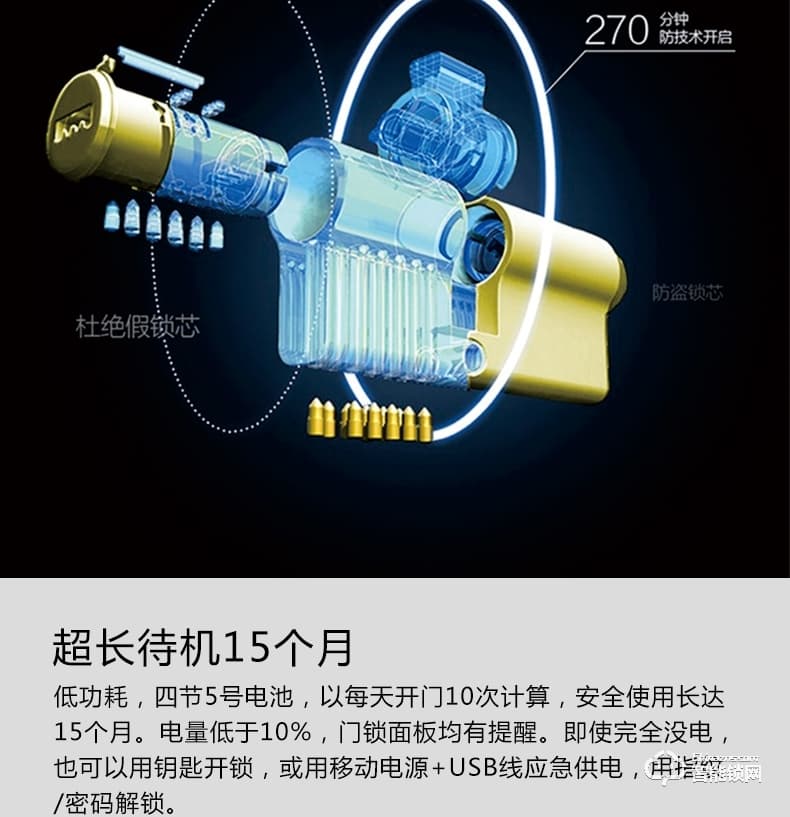 欧西姆智能锁 M1880F家用防盗门锁刷卡密码锁