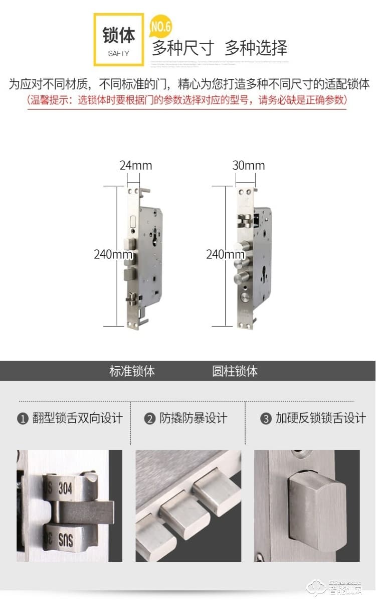 派瑞智能锁 P6家用防盗门智能锁电子密码锁