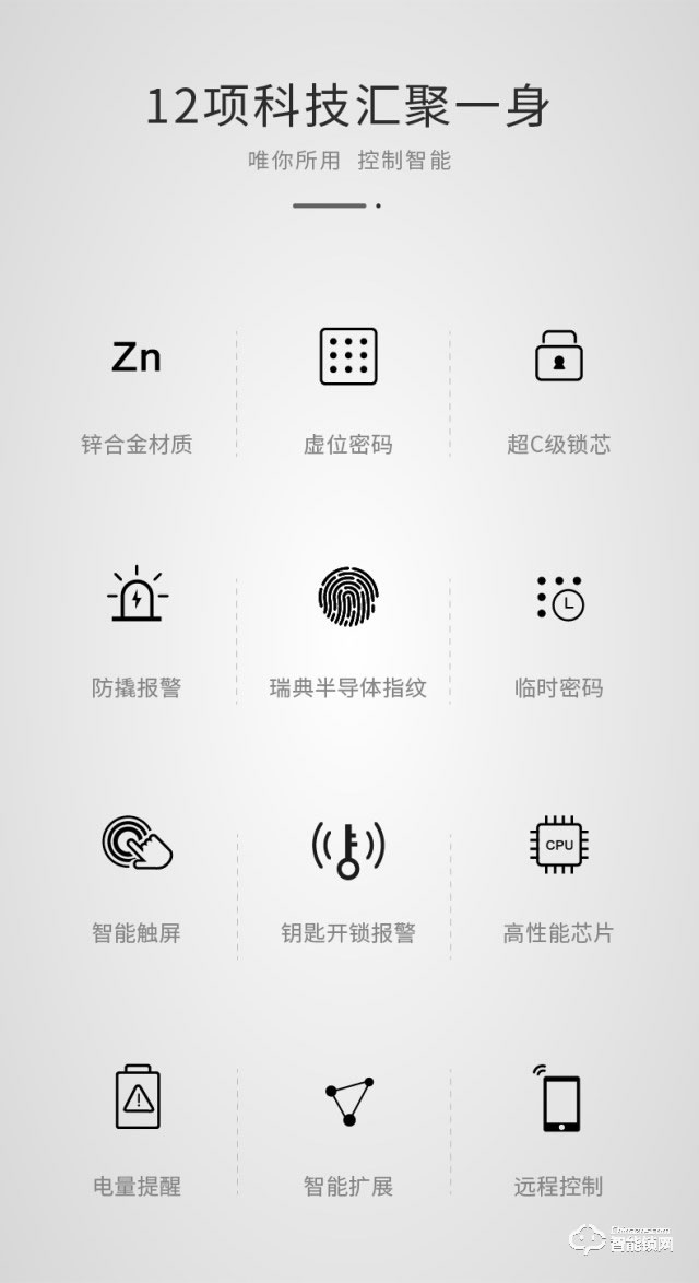 鸿雁智能锁 lite系列智能云锁APP远程开锁指纹密码锁