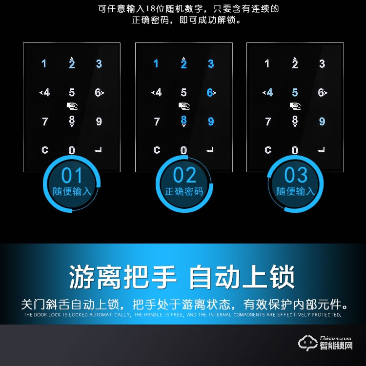 佛山凯恩斯智能锁 家居指纹密码锁