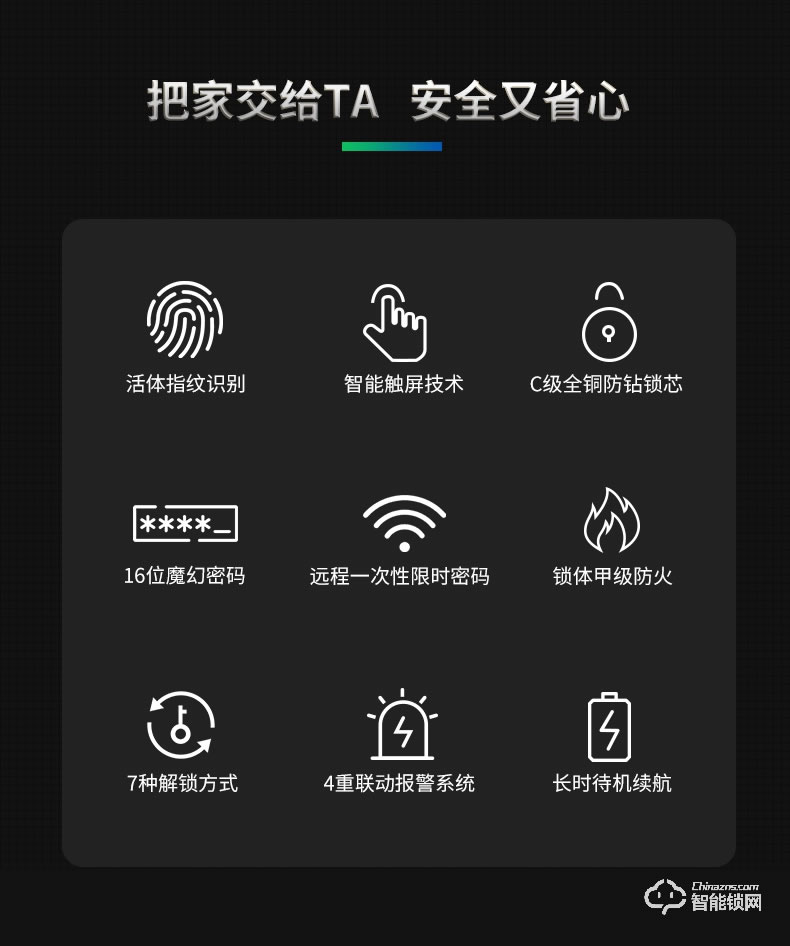浅指智能锁 SL-M2家用防盗门密码锁电子锁