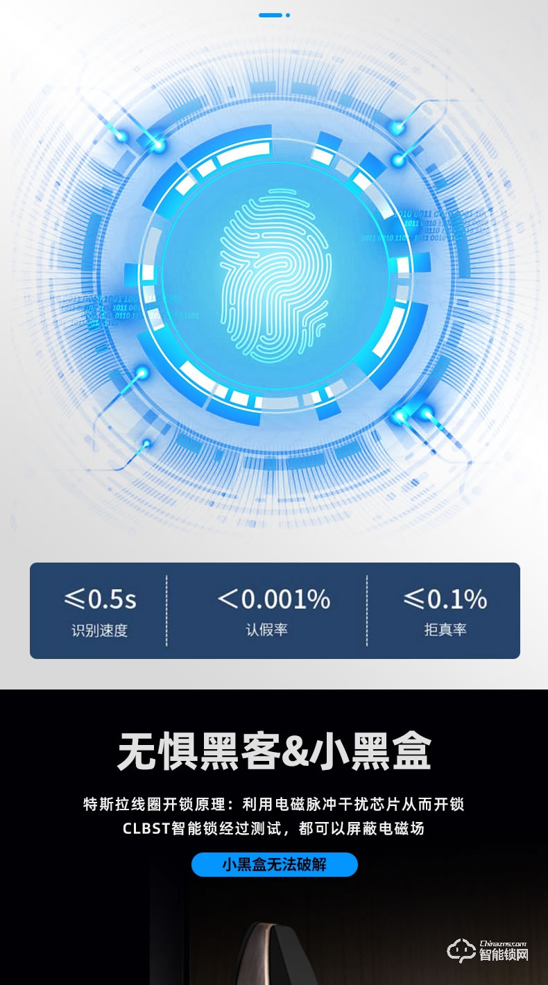 科林贝思智能锁 CK-R01全自动带监控摄像头指纹锁