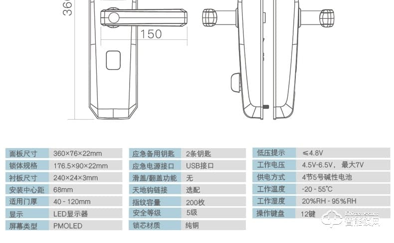 科林贝思智能锁 CK-B03家用防盗门入户门指纹锁密码锁