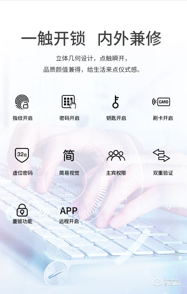 艾栖智能锁 K8家用防盗门密码锁电子锁