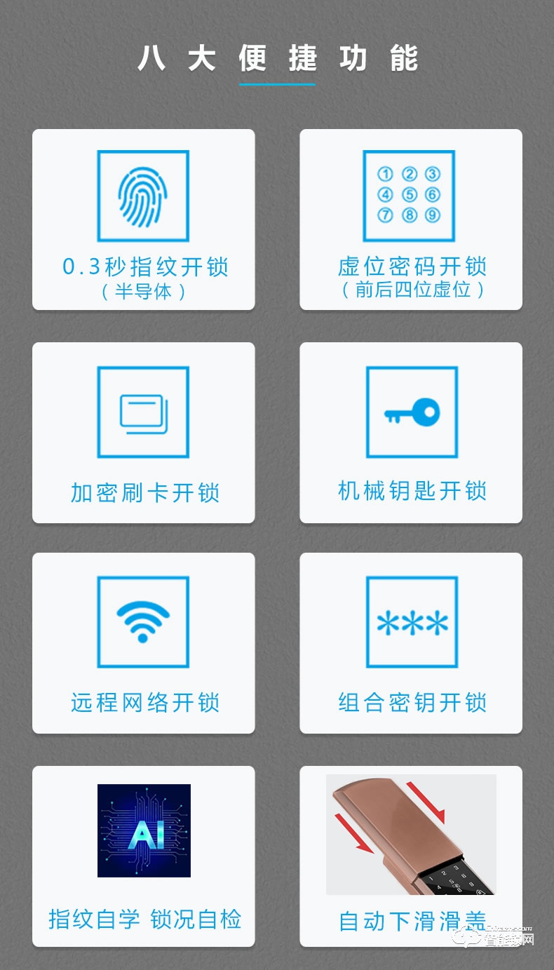易麟智能锁 Y01家用半自动滑盖智能锁