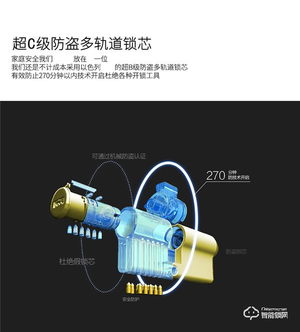 凌振智能锁 家用全自动人脸识别智能锁