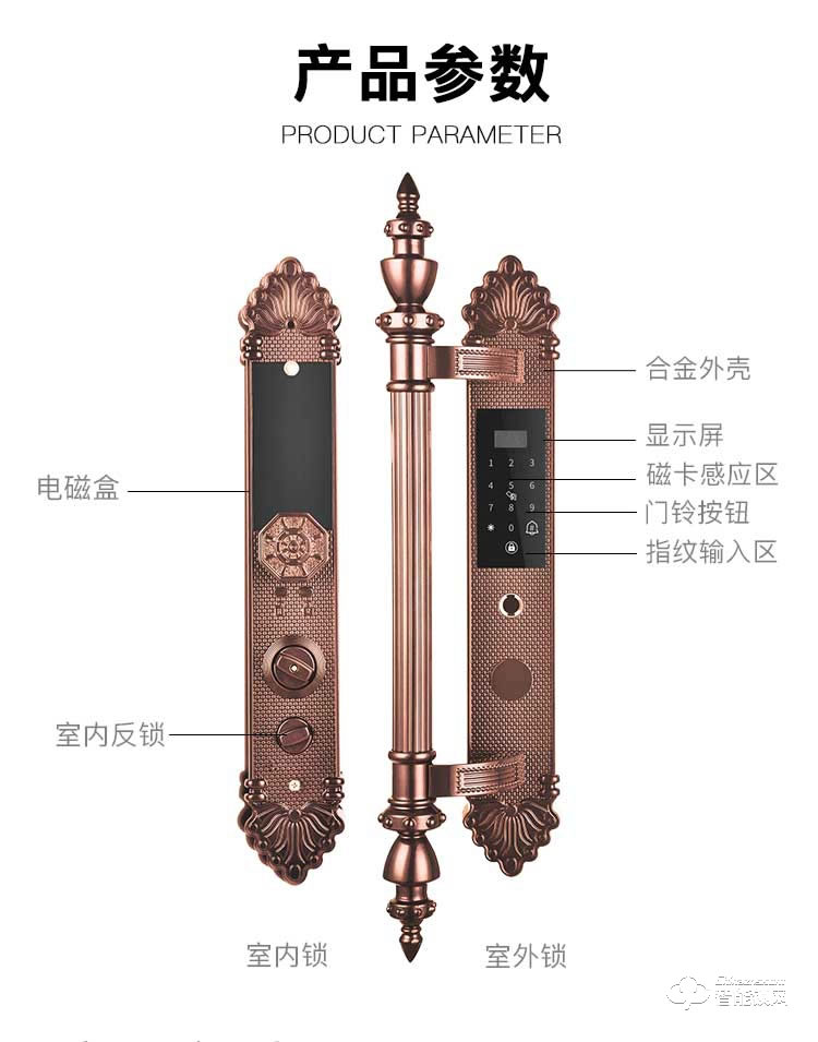 银驰全自动大把手别墅智能锁 一键开锁