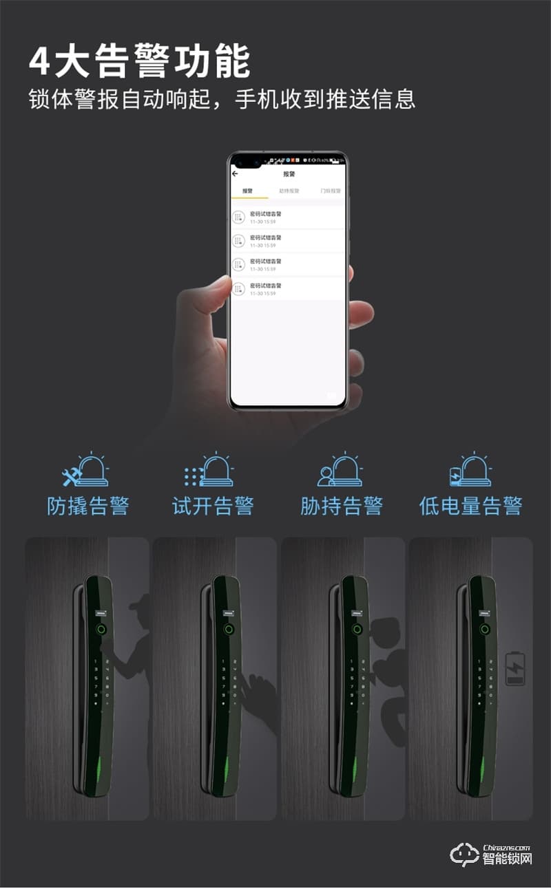 因硕指纹锁SC01 极简造型一触即开