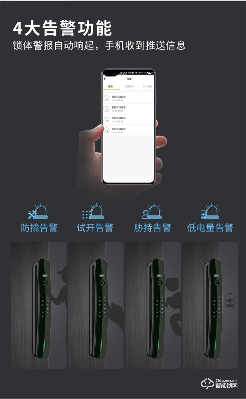 因硕智能锁SCO2 家用防盗门密码锁