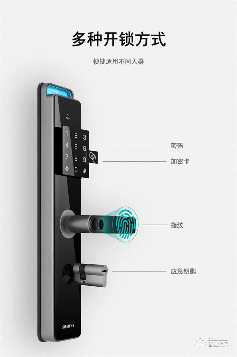 西门子指纹锁 家用防盗门十大品牌智能门锁